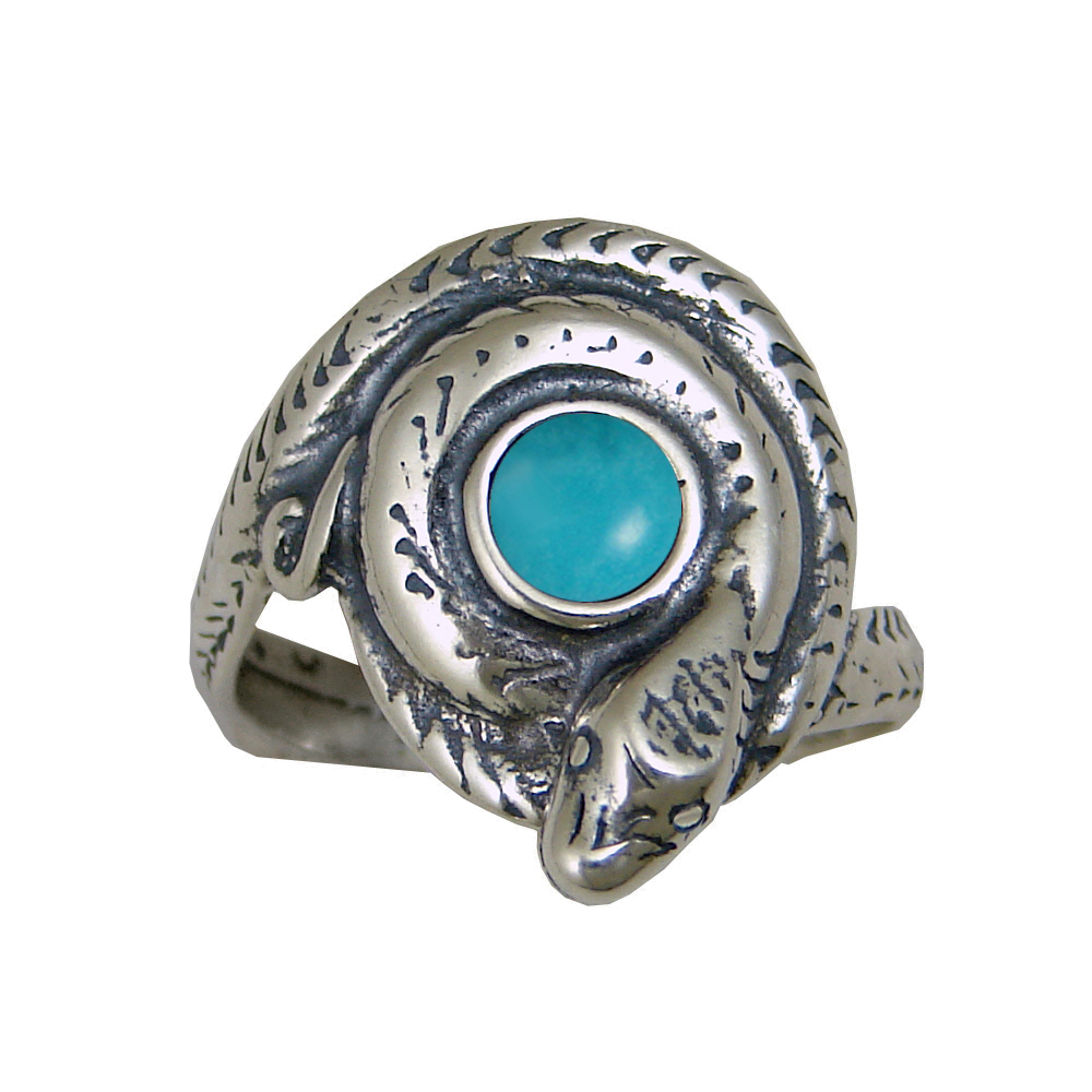 Sterling Silver Snake Ring With Turquoise Size 9